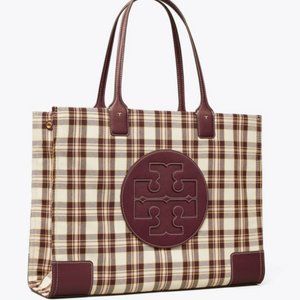 Tory BURCH Plaid ELLA tote NEW free gift bag included
